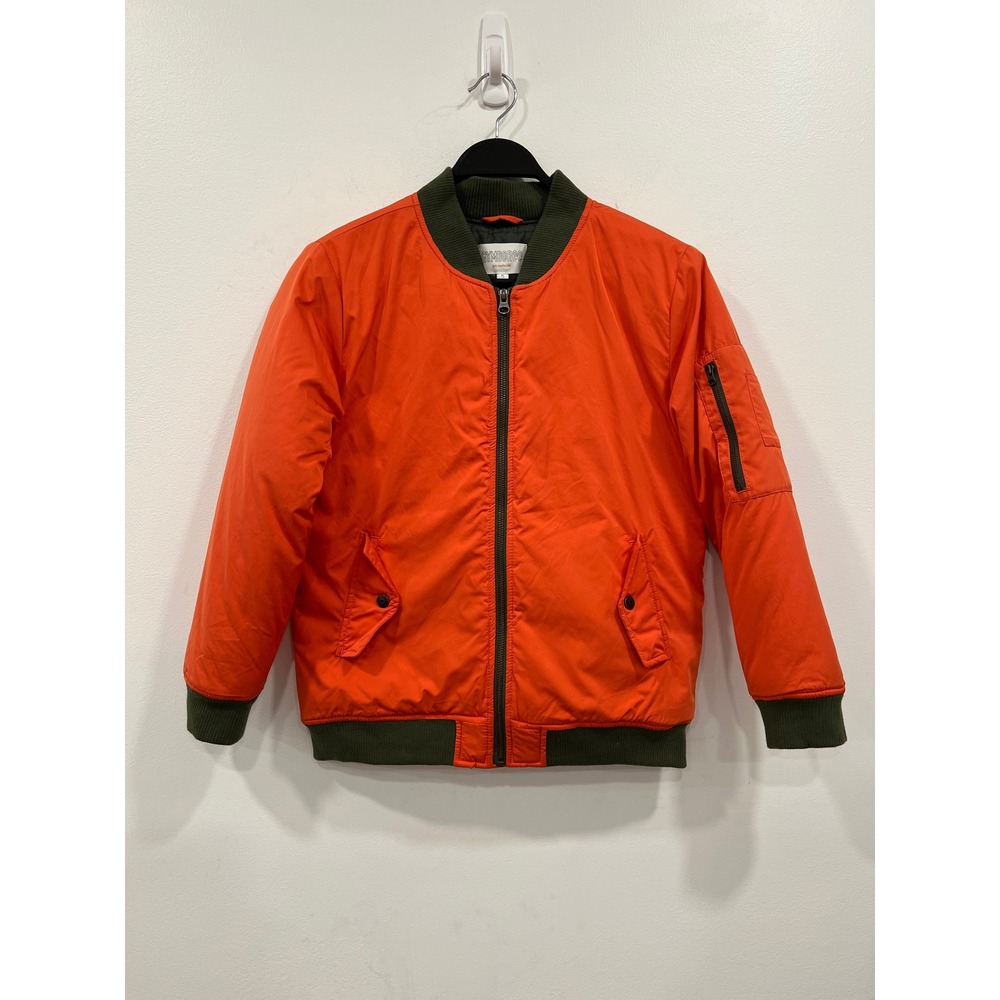 Gymboree Bomber Jacket Boys XL Orange Utility Pockets Waterproof Zip Up NWT Flaw